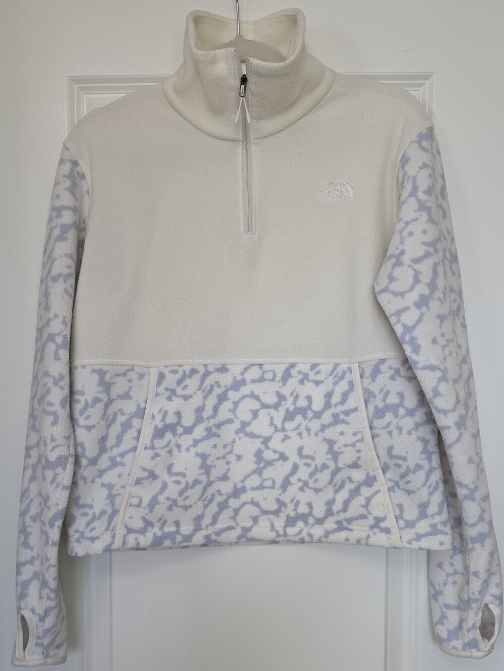 The North Face Polartec Quarter Zip Fleece Pullover Women’s Small Cream Blue